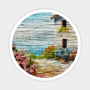 Tavern seaside wood poster Magnet